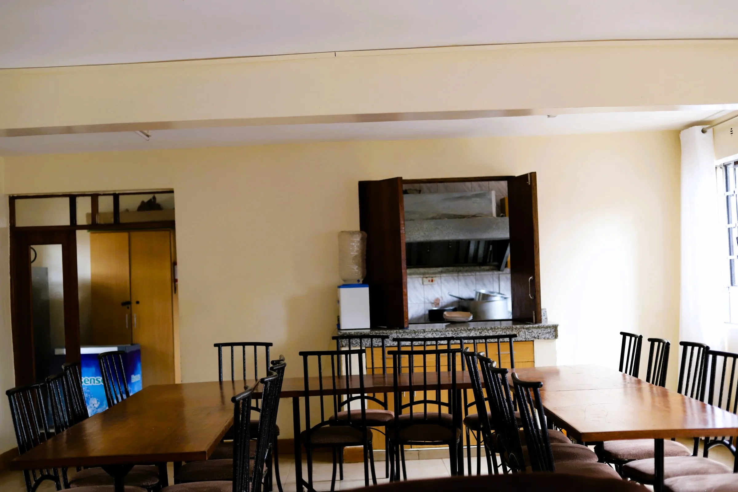 Clean and spacious dining area for meals