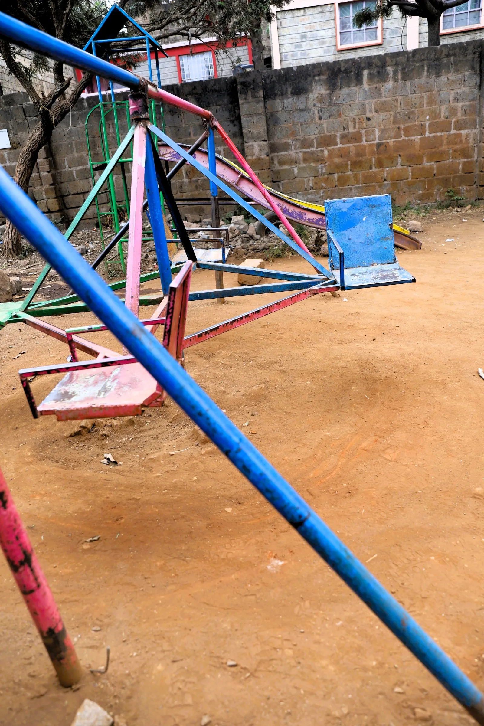 Outdoor play equipment at the children's home